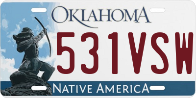 OK license plate 531VSW