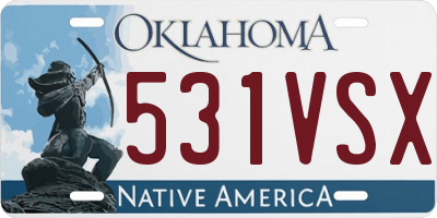 OK license plate 531VSX