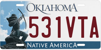 OK license plate 531VTA