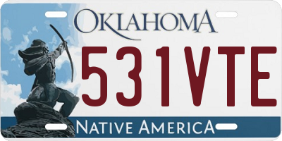 OK license plate 531VTE