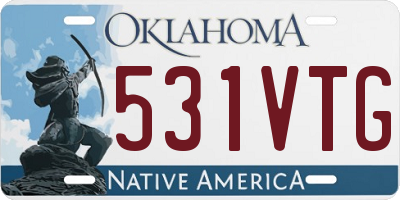 OK license plate 531VTG