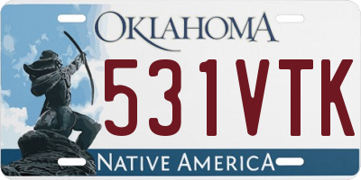 OK license plate 531VTK