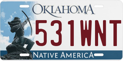 OK license plate 531WNT