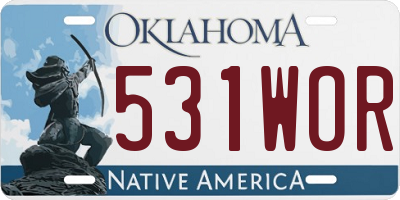 OK license plate 531WOR