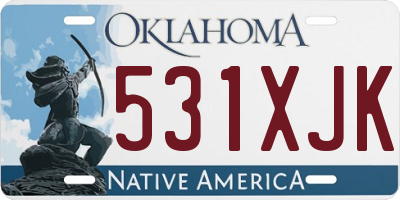 OK license plate 531XJK