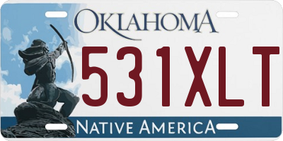 OK license plate 531XLT
