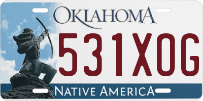 OK license plate 531XOG