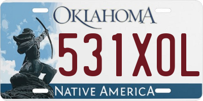OK license plate 531XOL