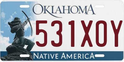 OK license plate 531XOY