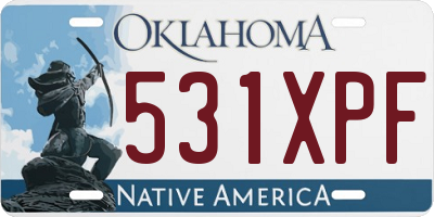 OK license plate 531XPF