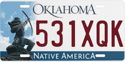 OK license plate 531XQK