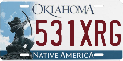 OK license plate 531XRG