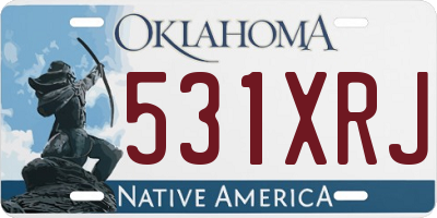 OK license plate 531XRJ