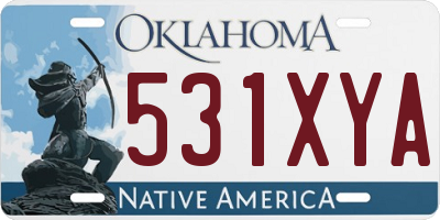OK license plate 531XYA
