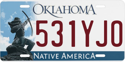 OK license plate 531YJO