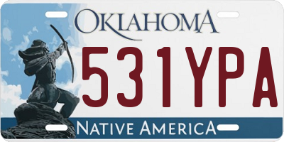 OK license plate 531YPA
