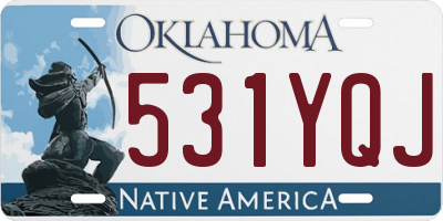 OK license plate 531YQJ