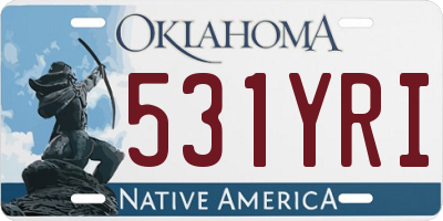 OK license plate 531YRI