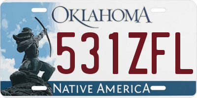 OK license plate 531ZFL