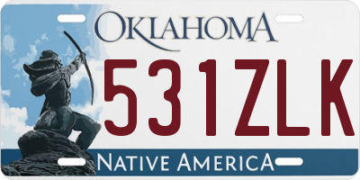OK license plate 531ZLK