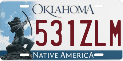 OK license plate 531ZLM