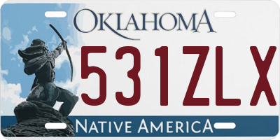 OK license plate 531ZLX