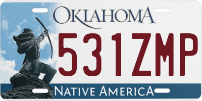 OK license plate 531ZMP