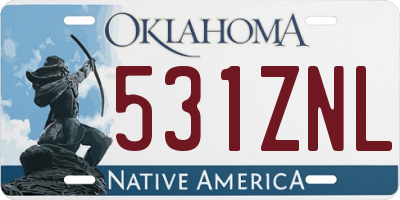 OK license plate 531ZNL