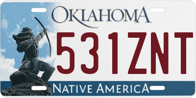 OK license plate 531ZNT