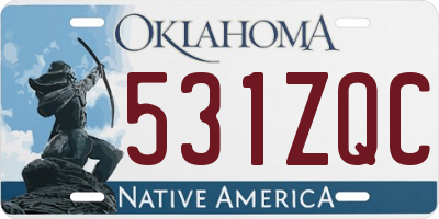 OK license plate 531ZQC