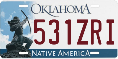 OK license plate 531ZRI