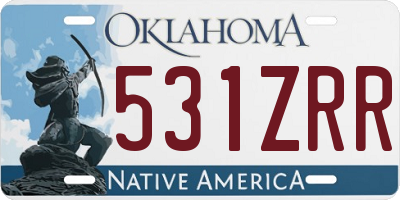 OK license plate 531ZRR