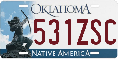 OK license plate 531ZSC