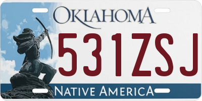 OK license plate 531ZSJ