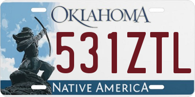 OK license plate 531ZTL