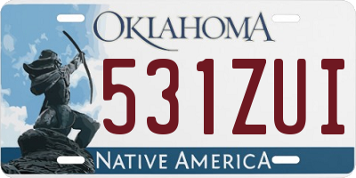 OK license plate 531ZUI