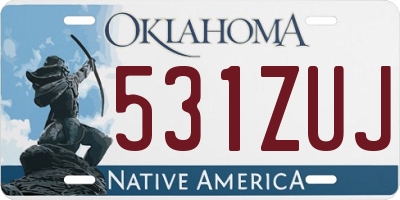 OK license plate 531ZUJ