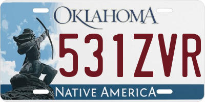 OK license plate 531ZVR