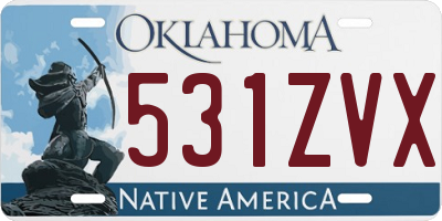 OK license plate 531ZVX