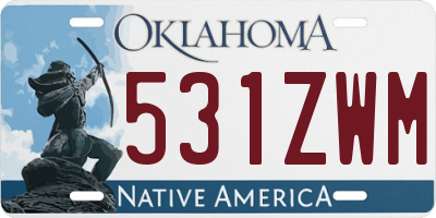OK license plate 531ZWM