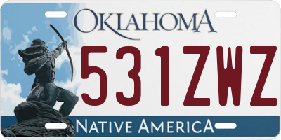 OK license plate 531ZWZ