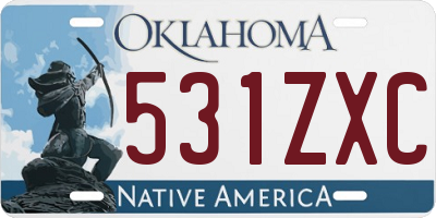 OK license plate 531ZXC