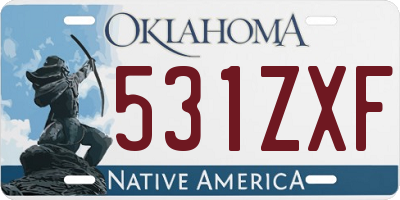 OK license plate 531ZXF