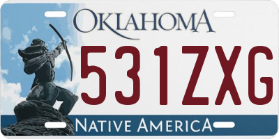 OK license plate 531ZXG