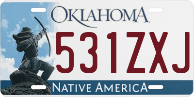 OK license plate 531ZXJ