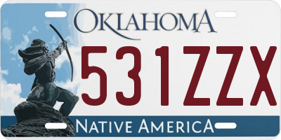 OK license plate 531ZZX