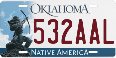 OK license plate 532AAL