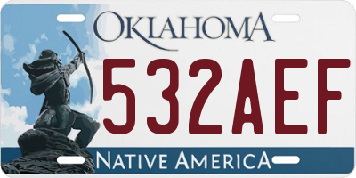 OK license plate 532AEF