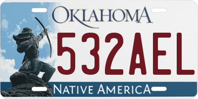 OK license plate 532AEL