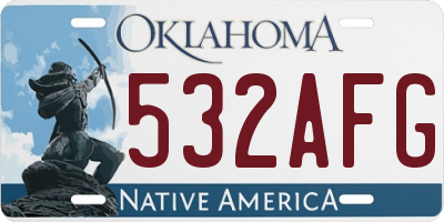 OK license plate 532AFG